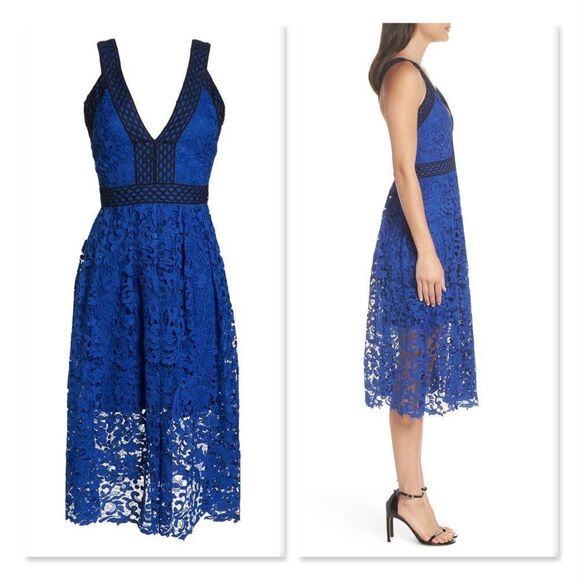 Adelyn Rae Crochet Lace V-Neck Dress - Picture 2 of 14